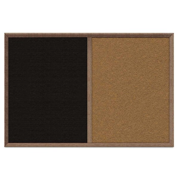Enclosed Corkboard, 1 Door, 48"x36", 4" Fra, UV3423-SATIN-DBURGU